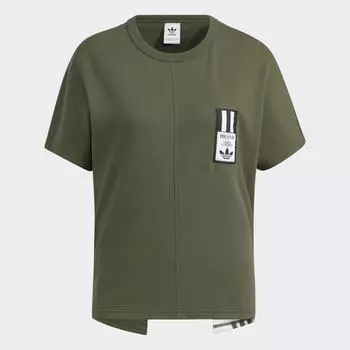 Футболка Adidas Originals Adibreak Short Sleeve, серовато-зеленый/белый