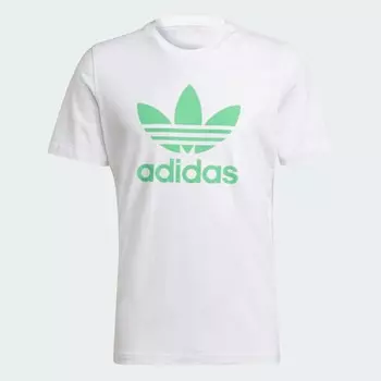Футболка Adidas Originals Adicolor Classics Trefoil, белый/зеленый
