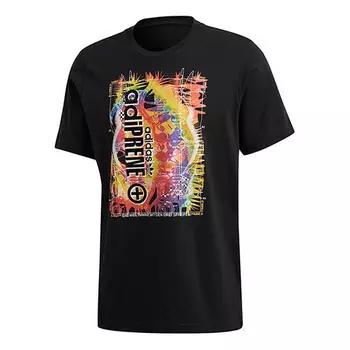 Футболка Adidas originals Adiprene Retro Printing Sports Short Sleeve Black, Черный