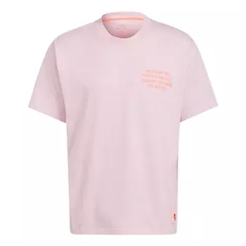 Футболка Adidas originals Alphabet Printing Round Neck Pullover Short Sleeve Pink T-Shirt, Розовый