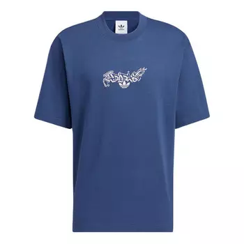 Футболка adidas originals Alphabet Printing Sports Short Sleeve Unisex Blue, синий