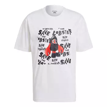 Футболка Adidas originals Artist Tee Ss Cartoon Dragon Printing Casual Sports Short Sleeve White, Белый