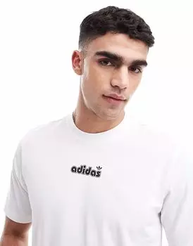 Футболка Adidas Originals белого цвета с логотипом в виде пузыря
