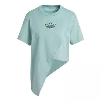 Футболка Adidas originals Boxy T-shirt Asymmetric Sports Short Sleeve Green T-Shirt, Зеленый