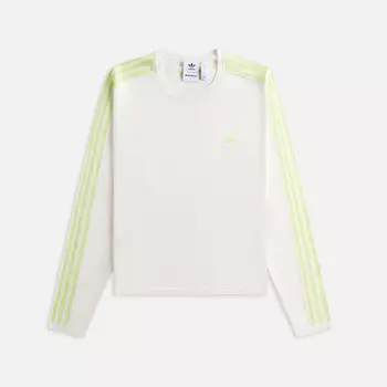 Футболка adidas Originals by Wales Bonner Long Sleeve Knit Tee, цвет Ivory/Lime