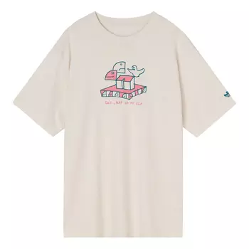 Футболка Adidas originals Casual Breathable Cartoon Pattern Alphabet Sports Short Sleeve Couple Style Gray White, Белый
