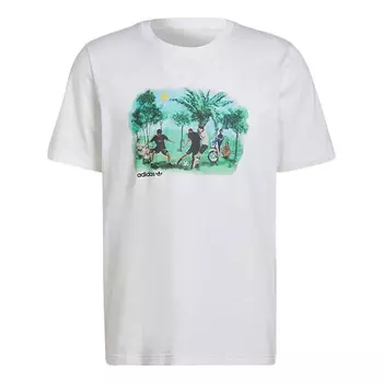 Футболка Adidas originals Character Pattern Printing Round Neck Short Sleeve White, Белый