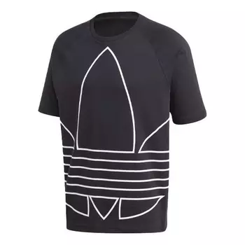 Футболка Adidas originals Large Logo Printing Loose Running Sports Round Neck Short Sleeve Black, Черный