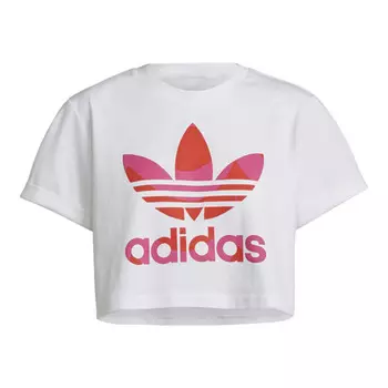 Футболка Adidas Originals Marimekko Trefoil Infill Cropped, белый