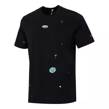 Футболка Adidas originals Offset Printing Logo Earth Star Athleisure Casual Sports, Черный