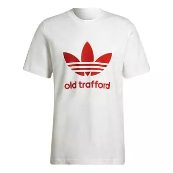 Футболка Adidas originals Old Trafford Casual Logo Printing Round Neck Short Sleeve White, Белый
