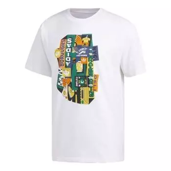 Футболка adidas originals Pattern Logo Printing Short Sleeve White EC7348, белый