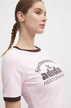 Футболка adidas Originals, розовый