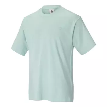 Футболка Adidas originals Series Solid Color Micro Mark Embroidered Casual Round, Зеленый