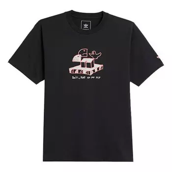 Футболка Adidas originals Shmoofoil Pattern Printing Athleisure Casual Sports Short Sleeve Couple Style Black, Черный