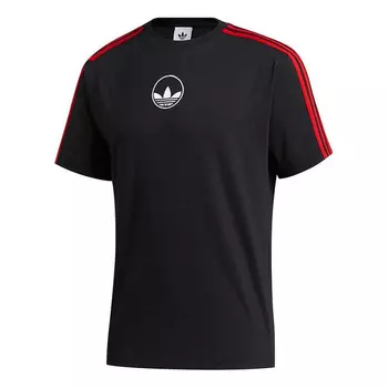 Футболка Adidas originals Stripe Circle Sports Short Sleeve Black, Черный
