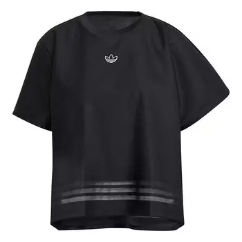 Футболка Adidas originals T-shirt Casual Sports Asymmetric Breathable Short Sleeve Black T-Shirt, Черный