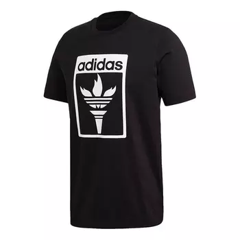 Футболка Adidas originals Tee 1 Logo Printing Round Neck Short Sleeve Black, Черный