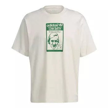 Футболка Adidas originals Tongue Stan Tee Printing Sports Short Sleeve Creamy White, Кремовый