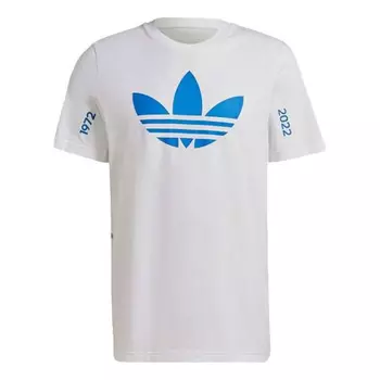 Футболка Adidas originals Trefoil C Tee1 Printing Round Neck Short Sleeve White, Белый