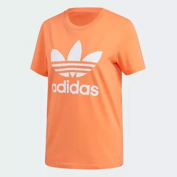 Футболка Adidas Originals Trefoil, светло-оранжевый/белый