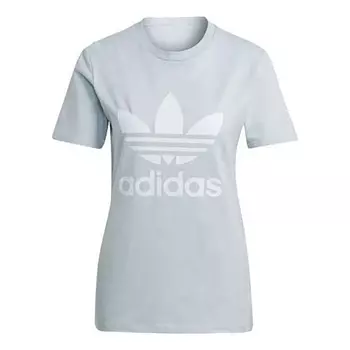 Футболка Adidas originals Trefoil Tee Logo Printing Sports Short Sleeve Gray Blue T-Shirt, Синий