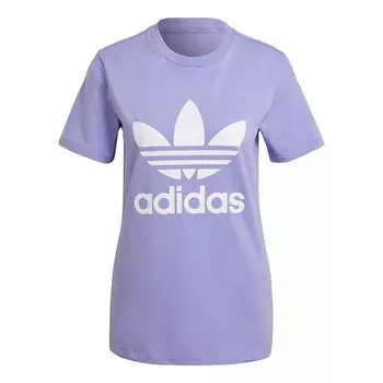 Футболка Adidas originals Trefoil Tee Logo Printing Sports Short Sleeve Purple T-Shirt, Фиолетовый