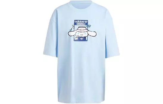 Футболка Adidas Originals X Hello Kitty Cinnamoroll Graphic Oversize «Clear Sky», розовый/синий