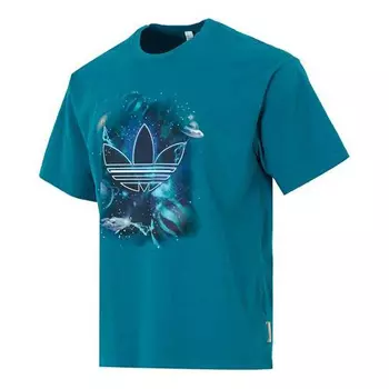 Футболка Adidas originals Y2K Tee 4 Element Large Logo Printing Athleisure Casual Sports, Зеленый
