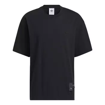 Футболка Adidas originals Zipper Ss Tee Solid Color Sports Round Neck Short Sleeve Black, Черный