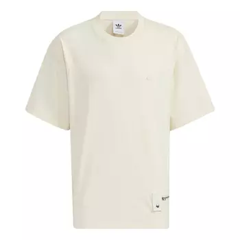 Футболка Adidas originals Zipper Ss Tee Solid Color Sports Round Neck Short Sleeve Creamy White, Белый