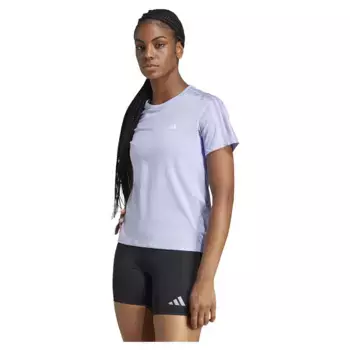 Футболка adidas Own The Run 3 Stripes, фиолетовый