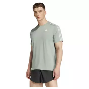 Футболка adidas Own The Run 3 Stripes, зеленый