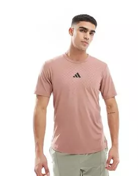 Футболка adidas Performance power с тремя полосками красного цвета