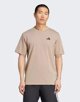 Футболка Adidas performance Train essentials feelready для тренировок в мелово-коричневом/черном цвете