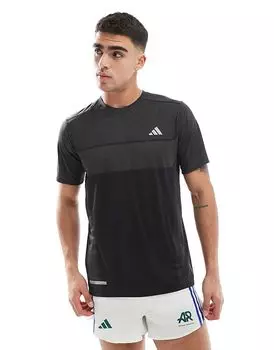 Футболка adidas Running в серо-черной цветовой гамме adidas performance