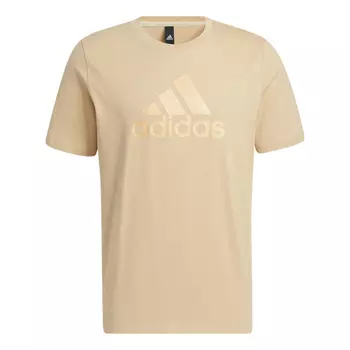Футболка Adidas Solid Color Large Logo Printing Athleisure Casual Sports Short Sleeve Brown, Коричневый