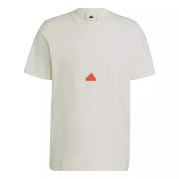 Футболка Adidas Solid Color Micro Mark Logo Round Neck Pullover Short Sleeve White T-Shirt, Белый