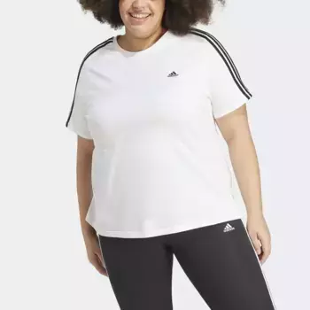 Футболка Adidas Sportswear "ESSENTIALS SLIM 3-STRIPES – БОЛЬШИЕ РАЗМЕРЫ", белый