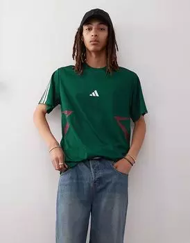 Футболка Adidas Sportswear House of Trio зеленого цвета