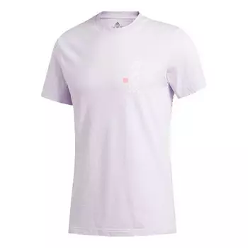 Футболка Adidas SS20 Logo Printing Round Neck Short Sleeve Purple, Фиолетовый