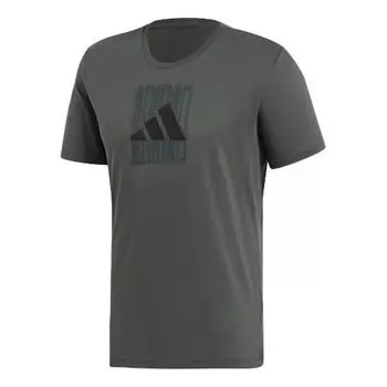 Футболка adidas The Pack Q2 Gfx logo Printing Sports Short Sleeve Green, зеленый