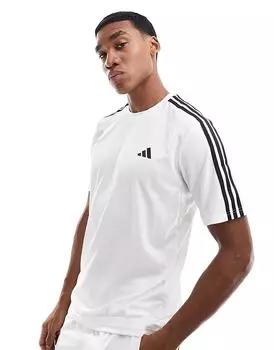 Футболка adidas Training Essential 3 Stripe белого цвета adidas performance
