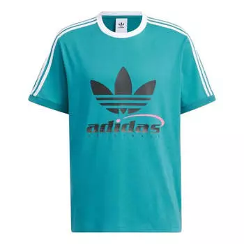 Футболка adidas Trefoil Logo Play Soccer Graphic T-shirt Asia Sizing 'Teal'