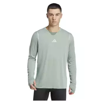 Футболка adidas Ultimate Running Reflective long sleeve, зеленый