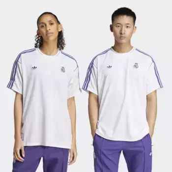 Футболка Adidas Unisex с иконами террасы Real Madrid, белый