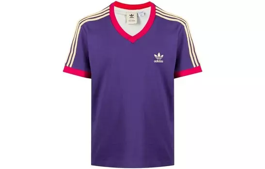 Футболка Adidas X Wales Bonner 70s с V-образным вырезом Adidas Originals, фиолетовый
