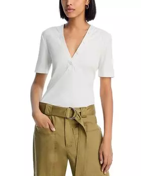 Футболка Adrian с рубчиками Derek Lam 10 Crosby, слоновая кость/кремовый