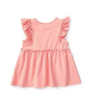 Футболка Adventurewear 360 Little Girls 2T-6X с аппликацией кролика и развевающимися рукавами, розовый
