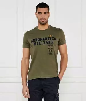Футболка Aeronautica Militare Regular Fit с логотипом, зеленый